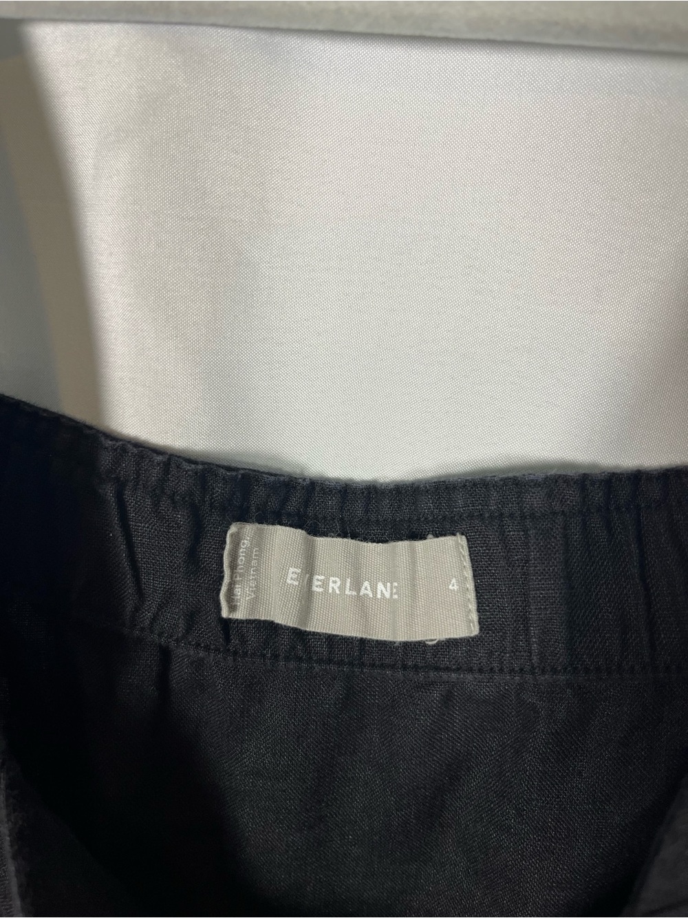 Everlane black 100% linen picnic cropped wide leg jumpsuit size 4 - Picture 6 of 9